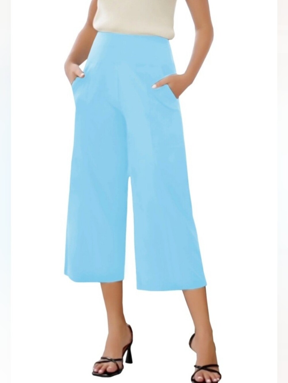 NWT Women's High Waist 22 inch Flare Crop Capri Yoga Pants Size Medium